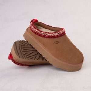 UGG Brown Slippers with Red Trim